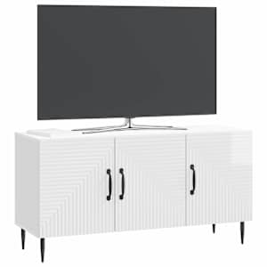 Televizní skříň Bílá s vysokým leskem 99 x 34,5 x 50 cm - obrázek 3