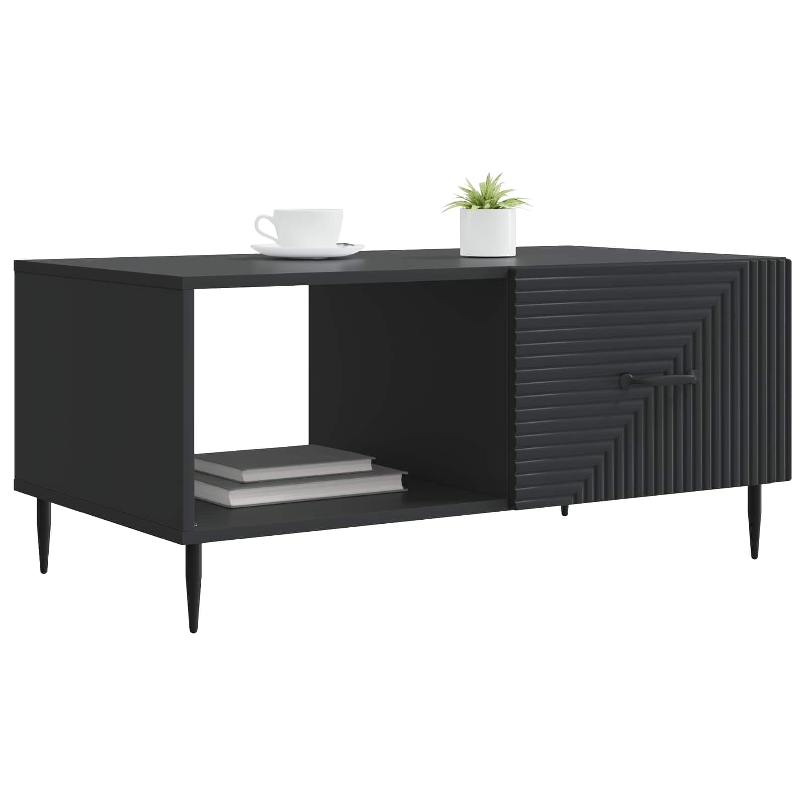 Klubska miza Črna 90 x 50 x 40 cm Inženirski les - slika 2