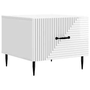 Klubska miza Bela visok sijaj 49 x 50 x 40 cm Inženirski les