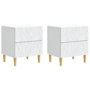 Noční stolek 2 pcs Bílá 43 x 34,5 x 48 cm Kompozitní dřevo