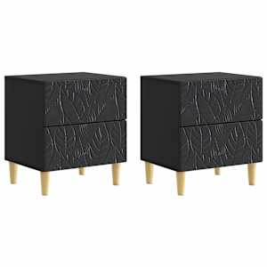 Noční stolek 2 pcs Černá 43 x 34,5 x 48 cm Kompozitní dřevo - obrázek 1