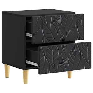 Noční stolek 2 pcs Černá 43 x 34,5 x 48 cm Kompozitní dřevo - obrázek 3