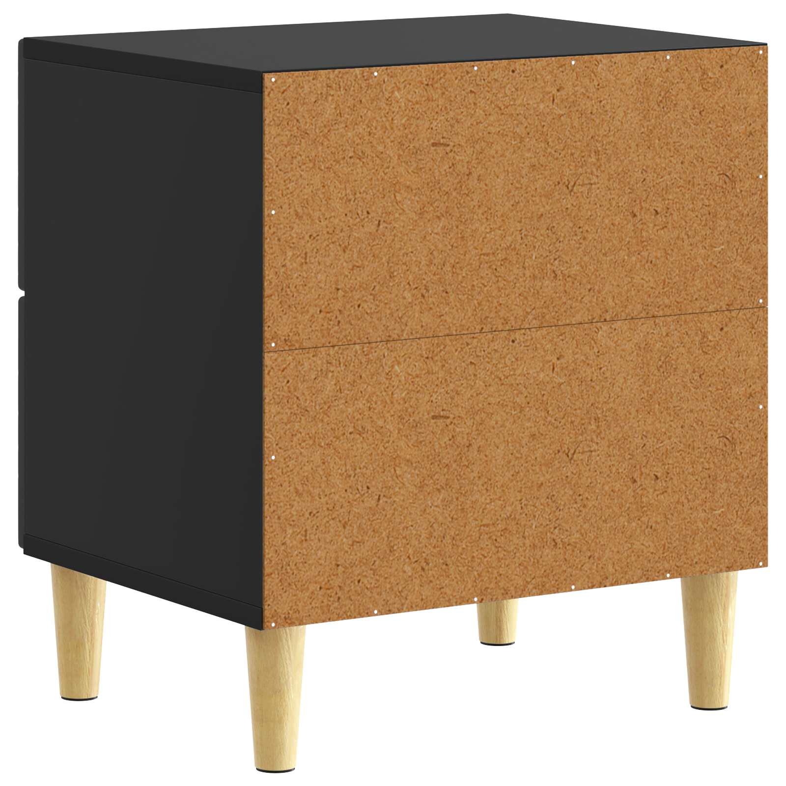 Κομοδίνο 2 pcs Μαύρο 43 x 34,5 x 48 εκ Επεξεργασμένο Ξύλο - Image 6