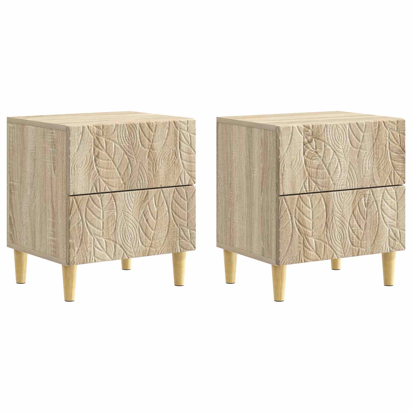 Κομοδίνο 2 pcs Sonoma Δρυς 43 x 34,5 x 48 εκ Επεξεργασμένο Ξύλο