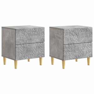 Noční stolek 2 pcs Betonově šedá 43 x 34,5 x 48 cm - obrázek 1