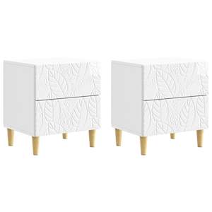 Noční stolek 2 pcs Bílá s vysokým leskem 43 x 34,5 x 48 cm - obrázek 1