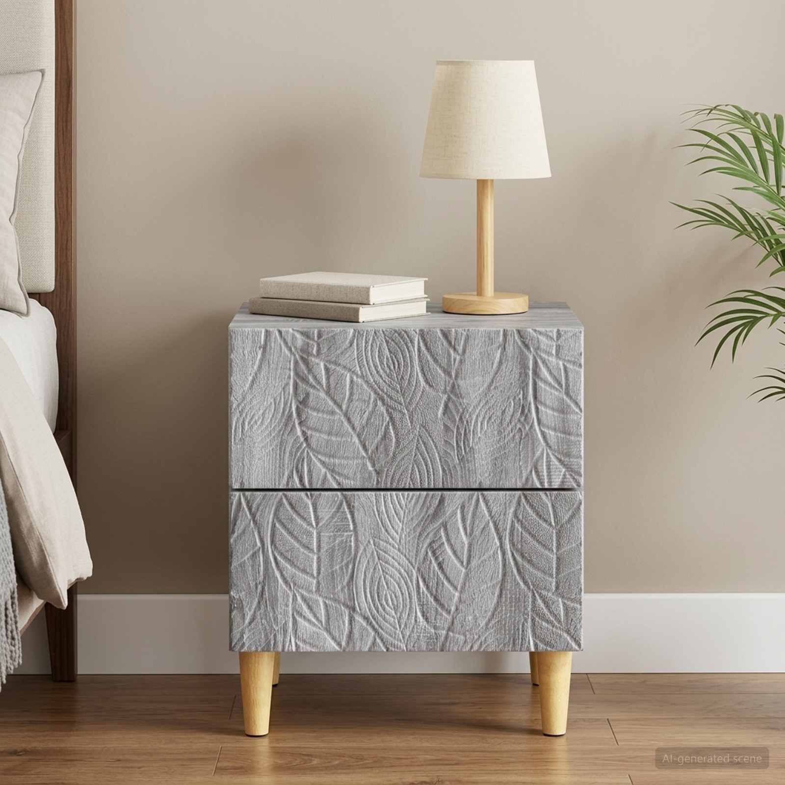 Κομοδίνο Γκρι Sonoma 43 x 34,5 x 48 εκ Επεξεργασμένο Ξύλο