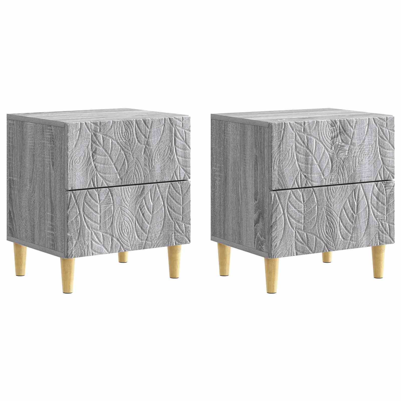 Κομοδίνο 2 pcs Γκρι Sonoma 43 x 34,5 x 48 εκ Επεξεργασμένο Ξύλο