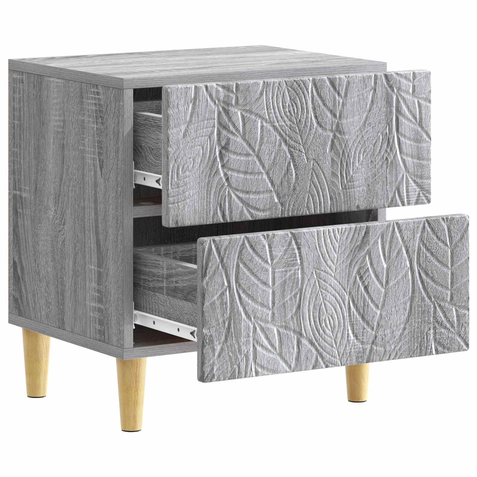 Κομοδίνο 2 pcs Γκρι Sonoma 43 x 34,5 x 48 εκ Επεξεργασμένο Ξύλο - Image 3