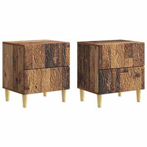 Noční stolek 2 pcs Staré dřevo 43 x 34,5 x 48 cm - obrázek 1