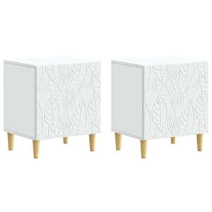 Noční stolek 2 pcs Bílá 43 x 34,5 x 50 cm Kompozitní dřevo