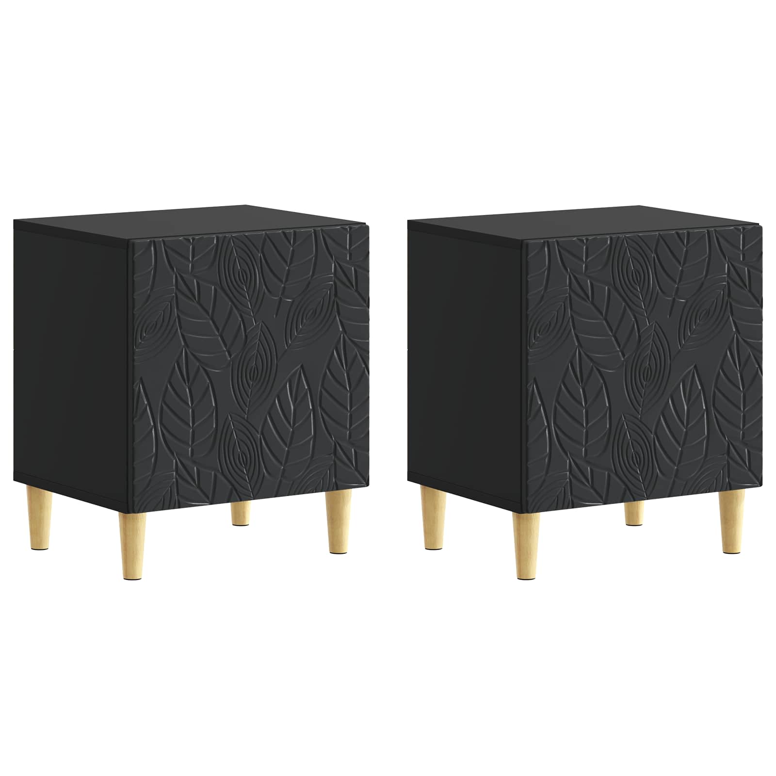 vidaXL Noptieră 2 pcs Negru 43 x 34,5 x 50 cm Lemn prelucrat