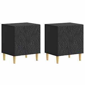 Noční stolek 2 pcs Černá 43 x 34,5 x 50 cm Kompozitní dřevo - obrázek 1