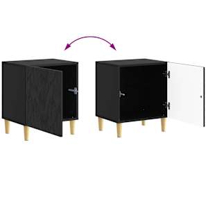Noční stolek 2 pcs Černá 43 x 34,5 x 50 cm Kompozitní dřevo - obrázek 9