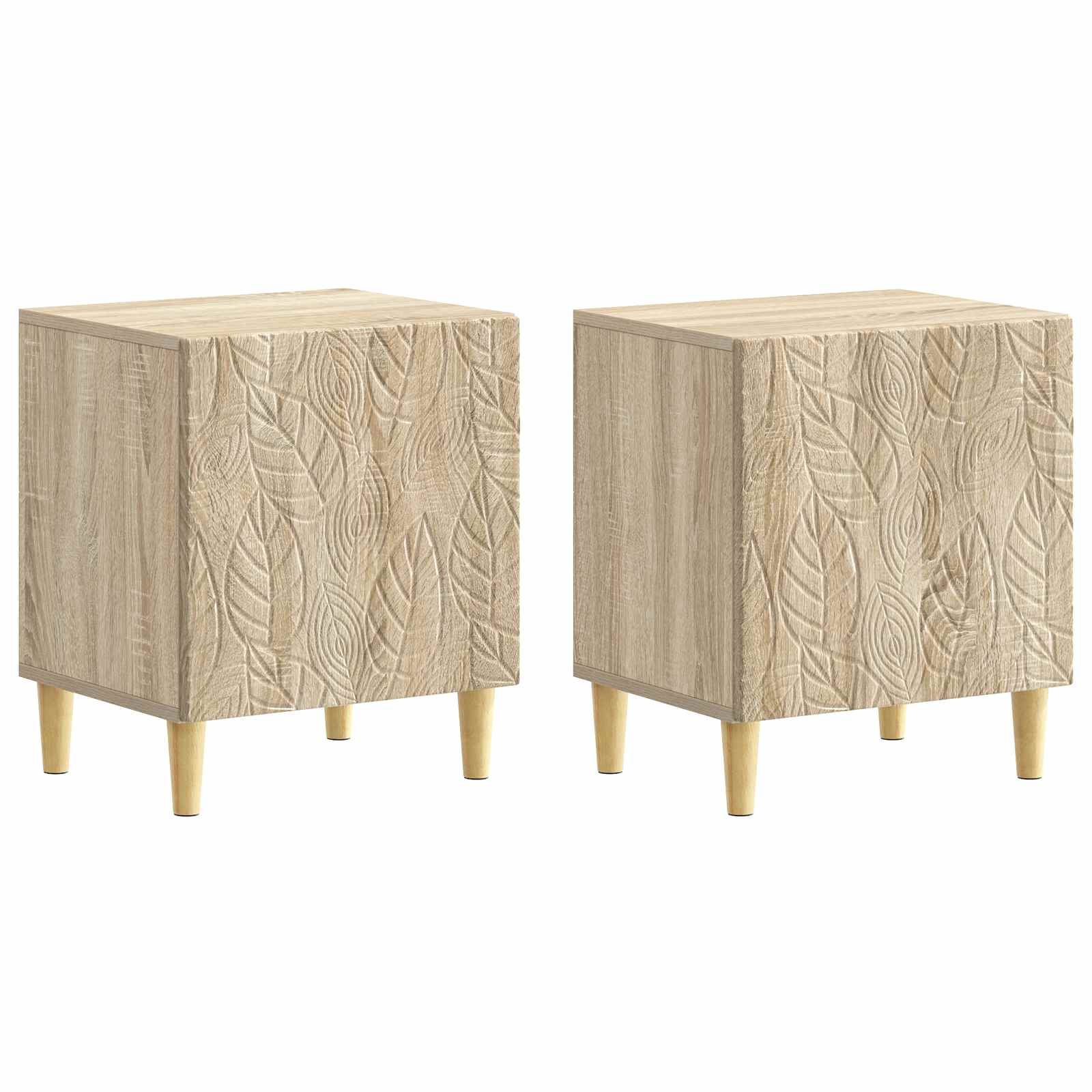 Κομοδίνο 2 pcs Sonoma Δρυς 43 x 34,5 x 50 εκ Επεξεργασμένο Ξύλο