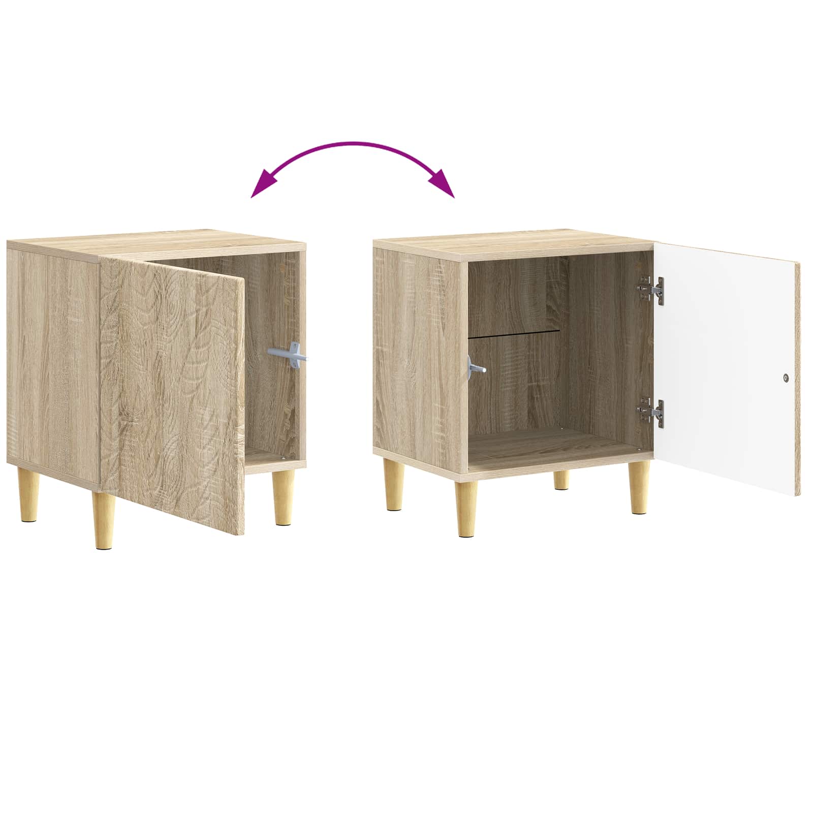 Κομοδίνο 2 pcs Sonoma Δρυς 43 x 34,5 x 50 εκ Επεξεργασμένο Ξύλο - Image 9