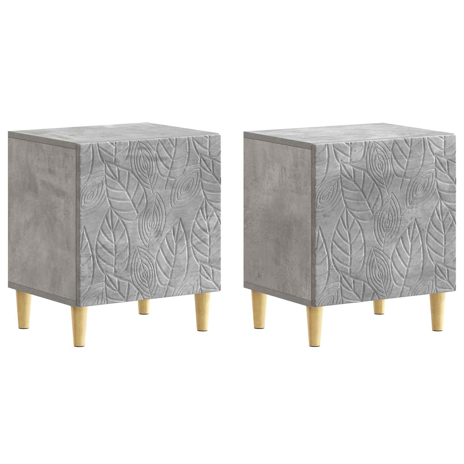Κομοδίνο 2 pcs Γκρι Σκυροδέματος 43 x 34,5 x 50 εκ