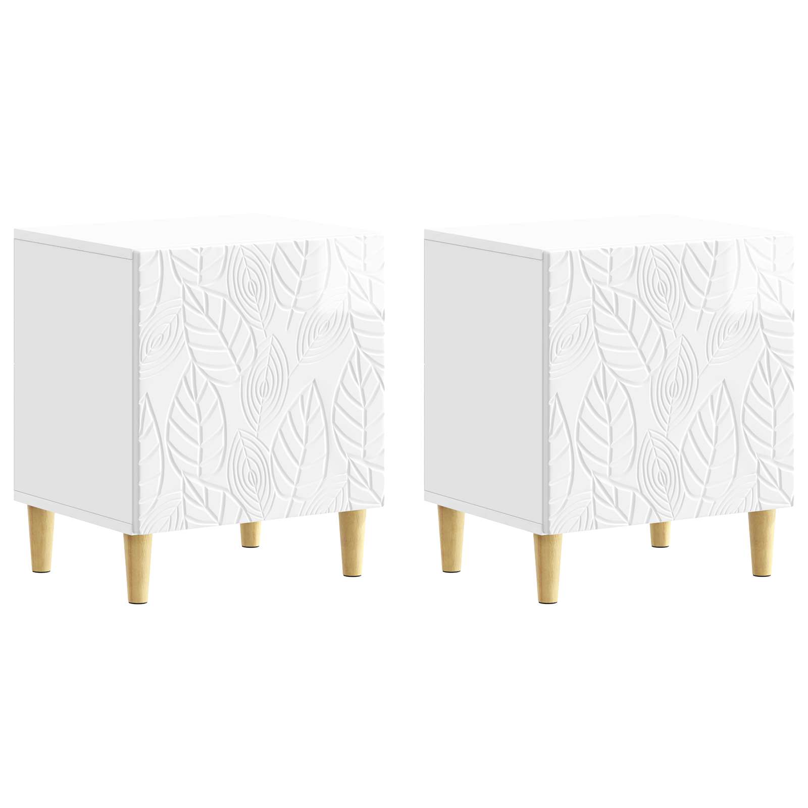 Κομοδίνο 2 pcs Γυαλιστερό Λευκό 43 x 34,5 x 50 εκ