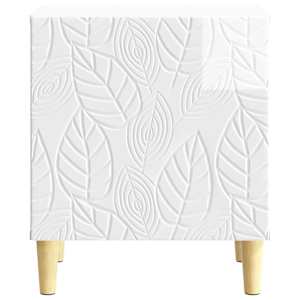 Noční stolek 2 pcs Bílá s vysokým leskem 43 x 34,5 x 50 cm - obrázek 4