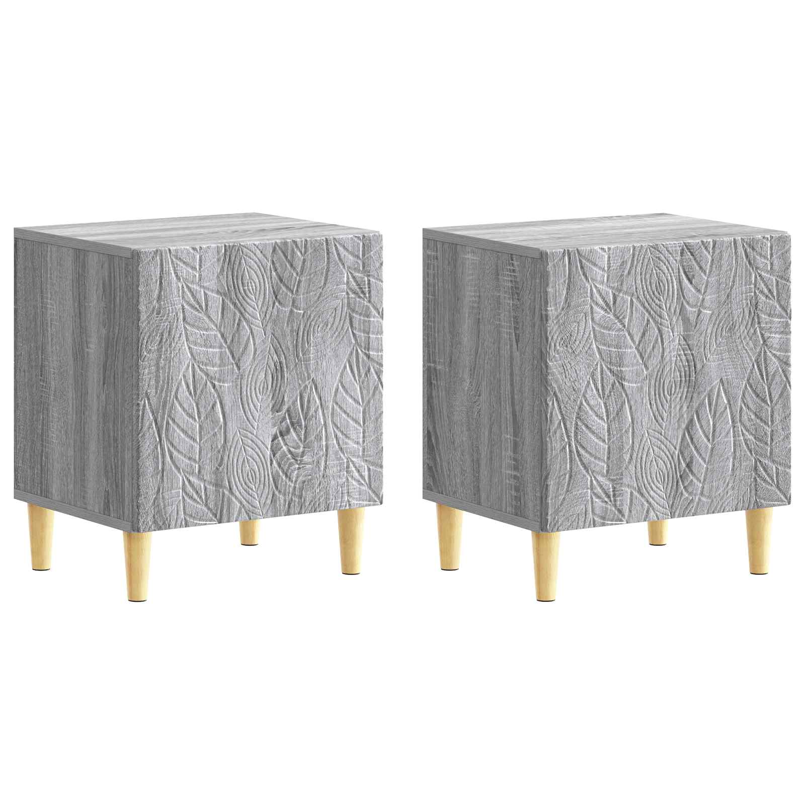 Κομοδίνο 2 pcs Γκρι Sonoma 43 x 34,5 x 50 εκ Επεξεργασμένο Ξύλο