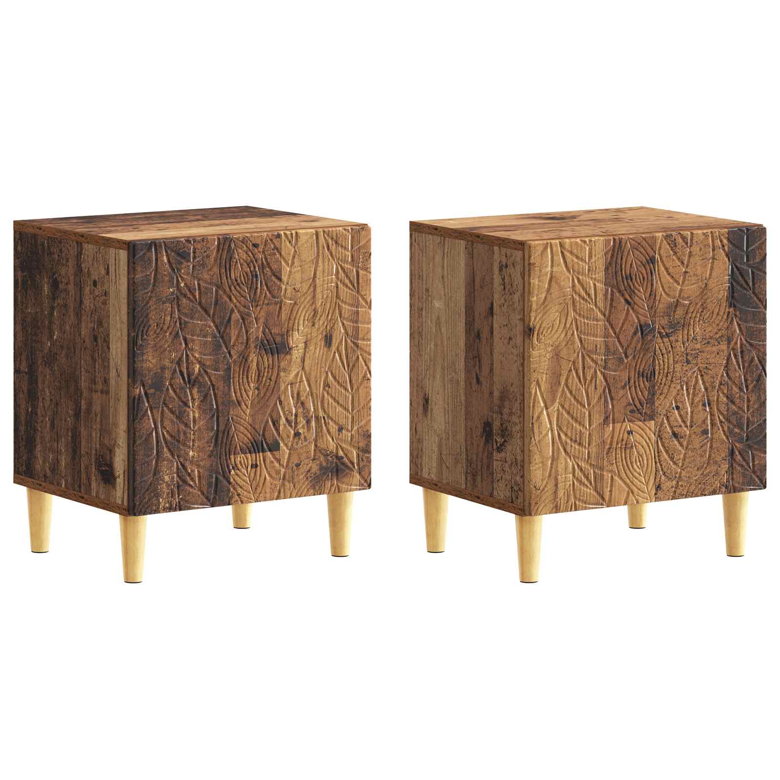 Κομοδίνο 2 pcs Παλαιωμένο ξύλο 43 x 34,5 x 50 εκ