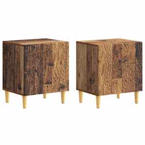 Noční stolek 2 pcs Staré dřevo 43 x 34,5 x 50 cm - obrázek 1