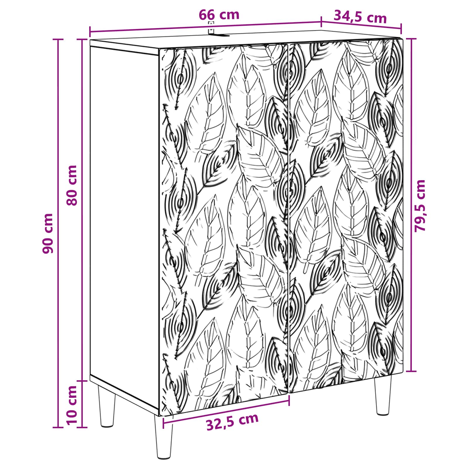 Strani šal Artisan hrast 66 x 34,5 x 90 cm Inženirski les - slika 11
