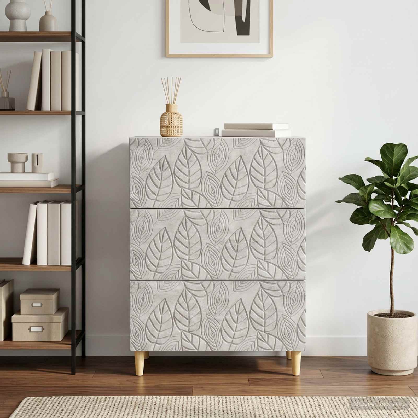 Laatikkokaappi Betoninharmaa 66 x 34,5 x 90 cm Tekninen puu