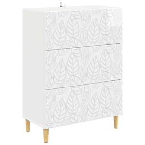 Predalna omara Bela visok sijaj 66 x 34,5 x 90 cm