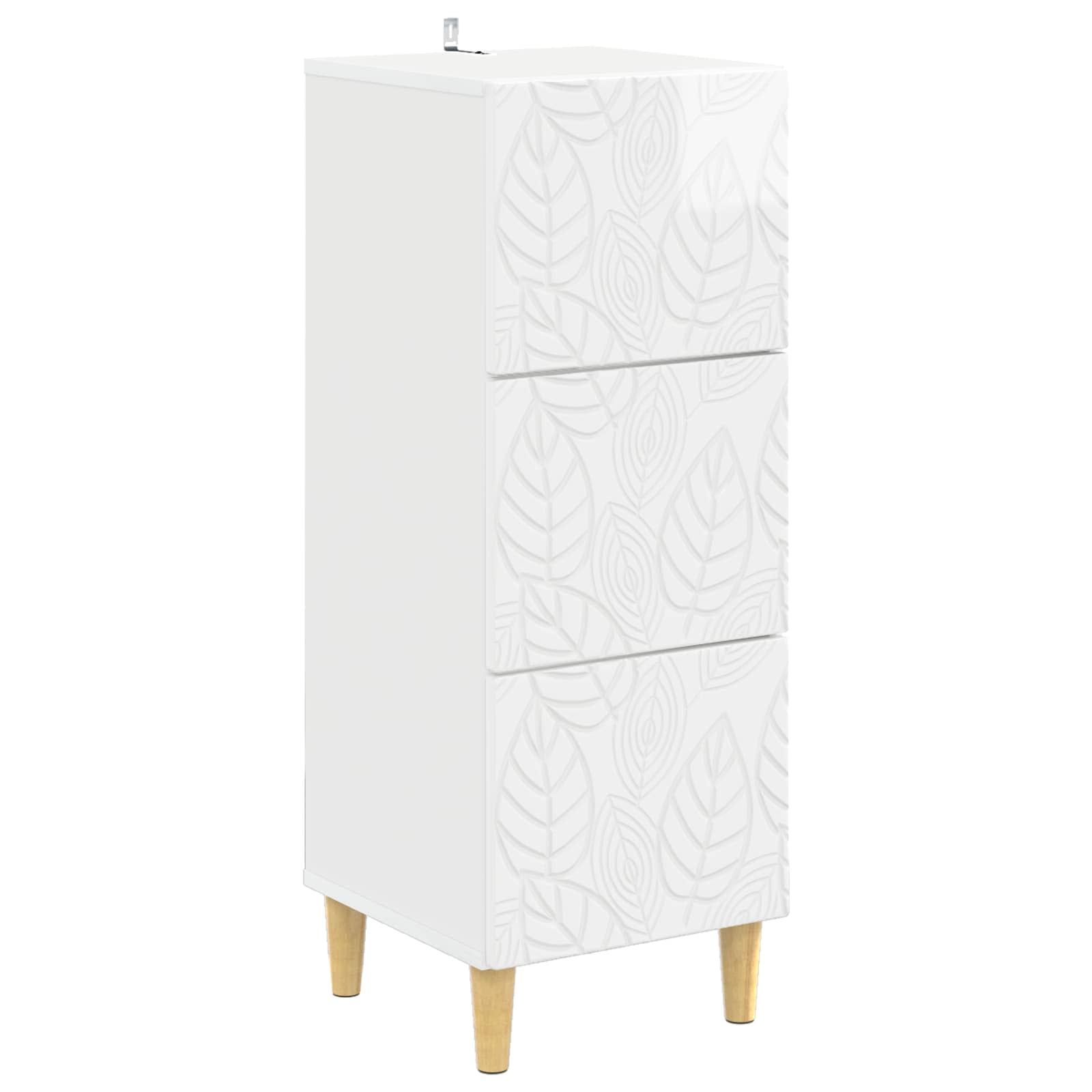 vidaXL Dulap cu sertare Alb foarte lucios 33 x 34,5 x 90 cm
