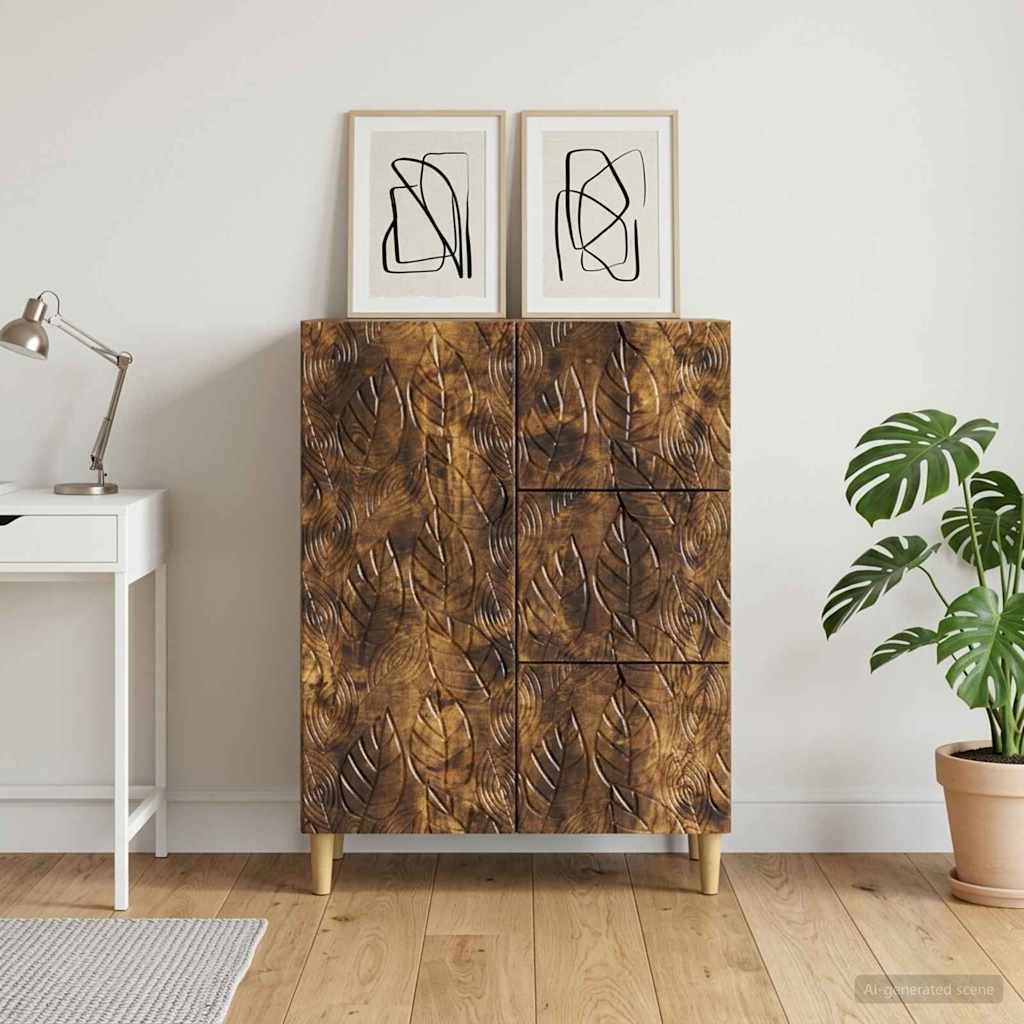 Strani šal Dimljen hrast 66 x 34,5 x 90 cm Inženirski les