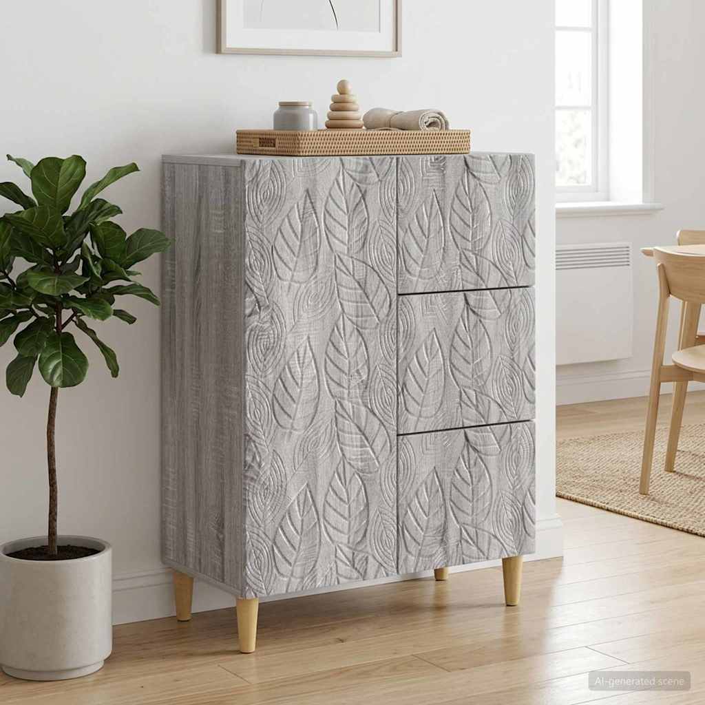 Strani šal Siva Sonoma 66 x 34,5 x 90 cm Inženirski les - slika 3