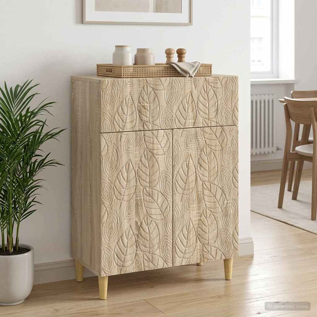 Strani šal Sonoma hrast 66 x 34,5 x 90 cm Inženirski les - slika 3