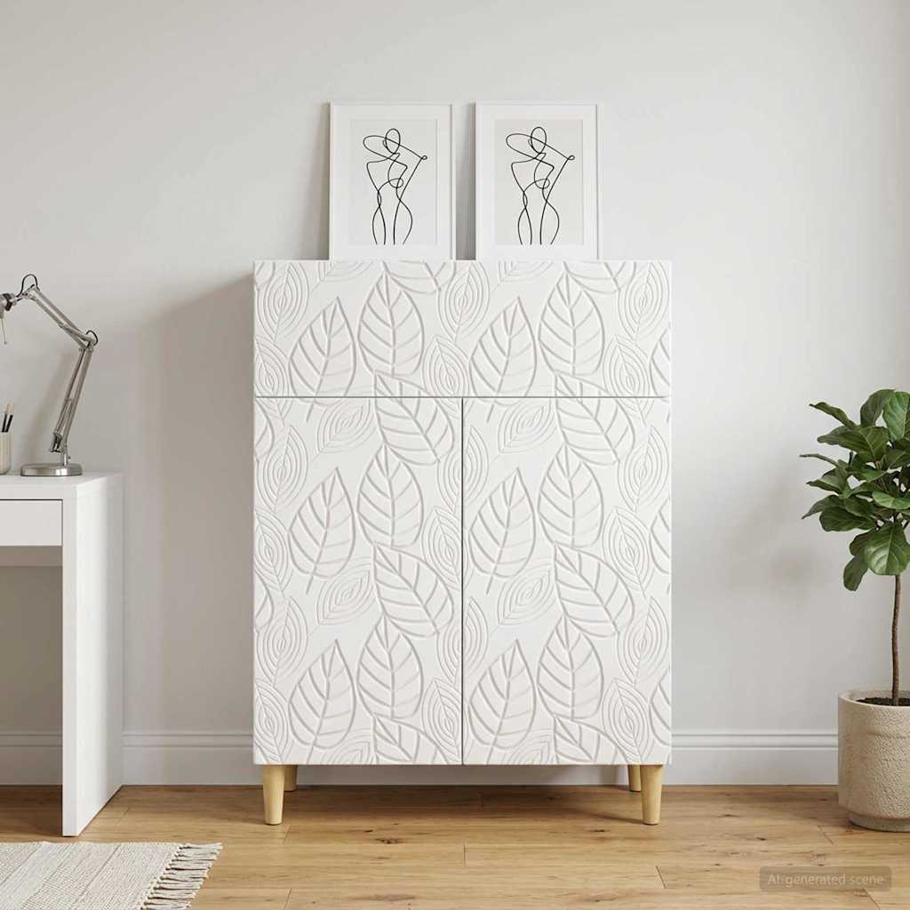 vidaXL Bufet Alb foarte lucios 66 x 34,5 x 90 cm Lemn prelucrat