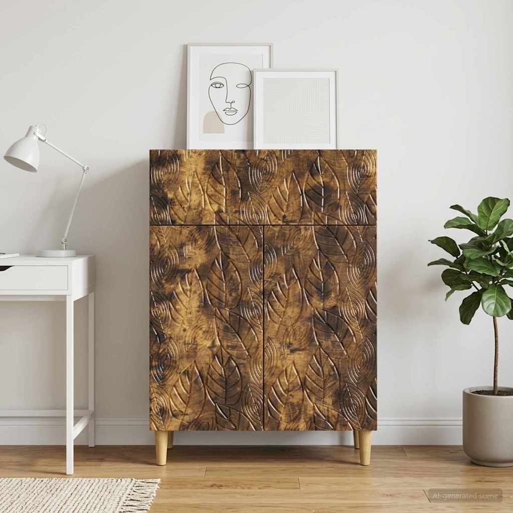 vidaXL Bufet Stejar fumuriu 66 x 34,5 x 90 cm Lemn prelucrat
