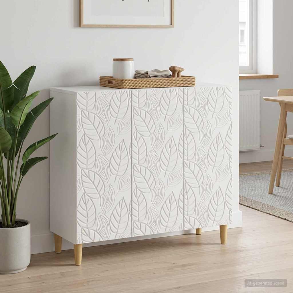 vidaXL Bufet Alb foarte lucios 89 x 34,5 x 80 cm Lemn prelucrat