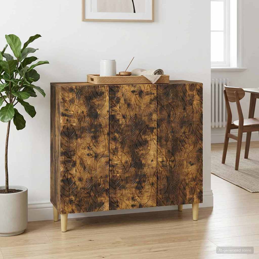 vidaXL Bufet Stejar fumuriu 89 x 34,5 x 80 cm Lemn prelucrat