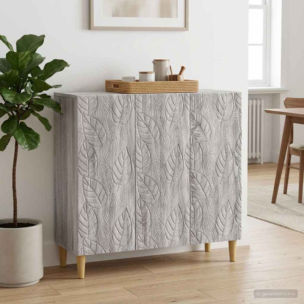 vidaXL Bufet Sonoma gri 89 x 34,5 x 80 cm Lemn prelucrat