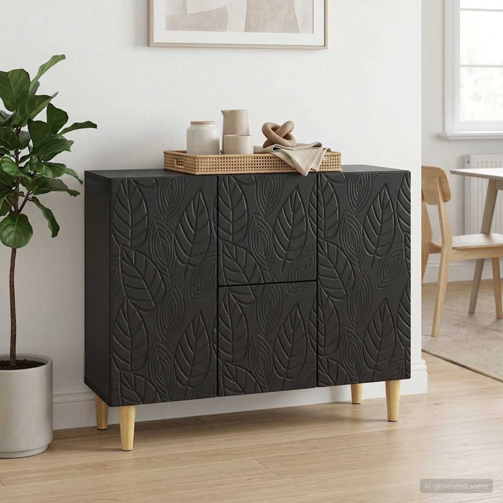 vidaXL Bufet Negru 89 x 34,5 x 60 cm Lemn prelucrat