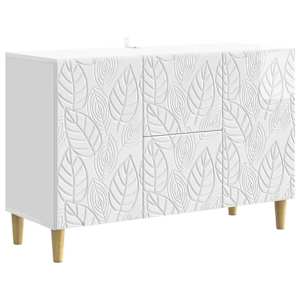 Strani šal Bela visok sijaj 89 x 34,5 x 60 cm Inženirski les