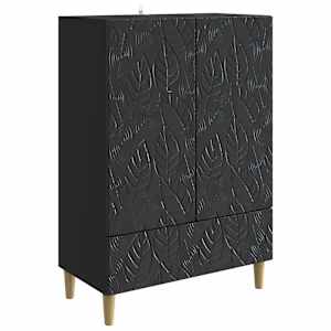 Strani šal Črna 66 x 34,5 x 95 cm Inženirski les