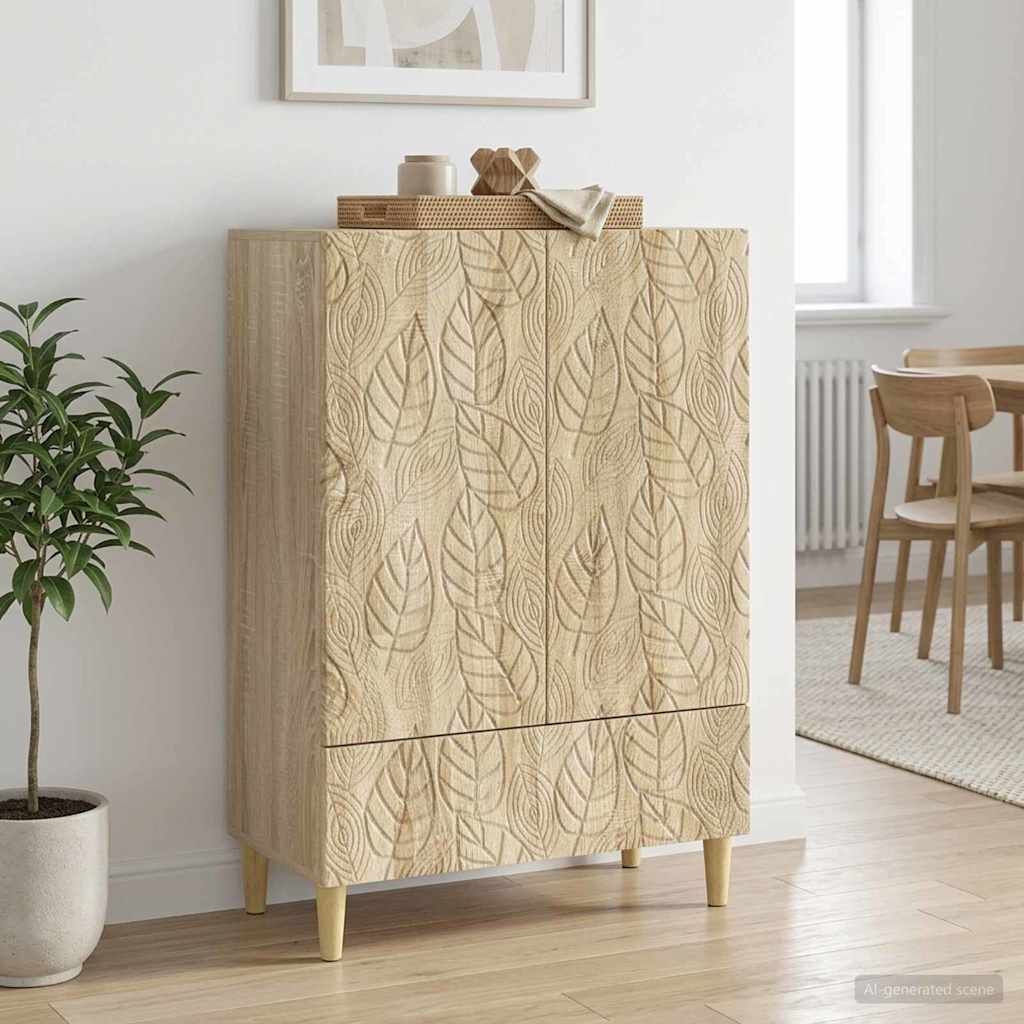 vidaXL Sivupöytä Sonoma-tammi 66 x 34,5 x 95 cm Tekninen puu