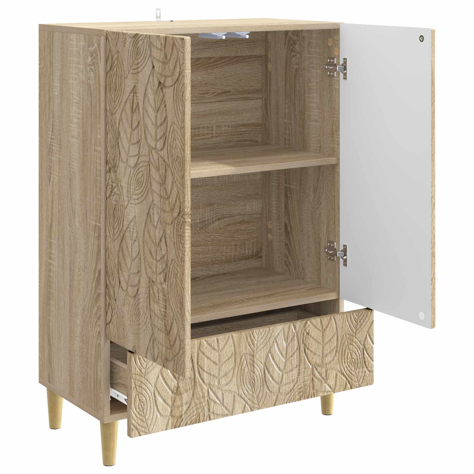 Strani šal Sonoma hrast 66 x 34,5 x 95 cm Inženirski les - slika 2
