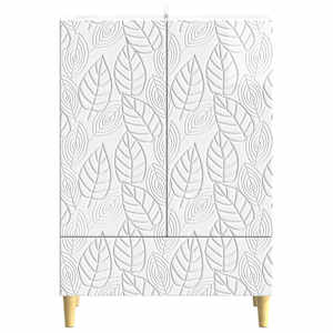 Servírovací skříň Bílá s vysokým leskem 66 x 34,5 x 95 cm - obrázek 3