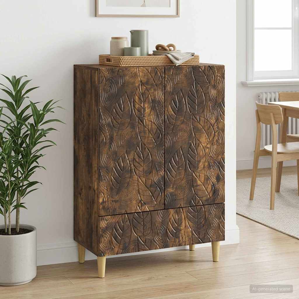 vidaXL Bufet Stejar fumuriu 66 x 34,5 x 95 cm Lemn prelucrat