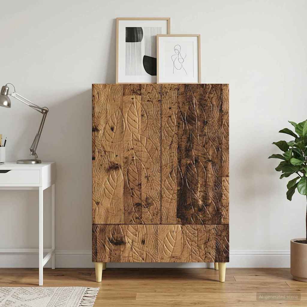 vidaXL Sivupöytä Vanha puu 66 x 34,5 x 95 cm Tekninen puu