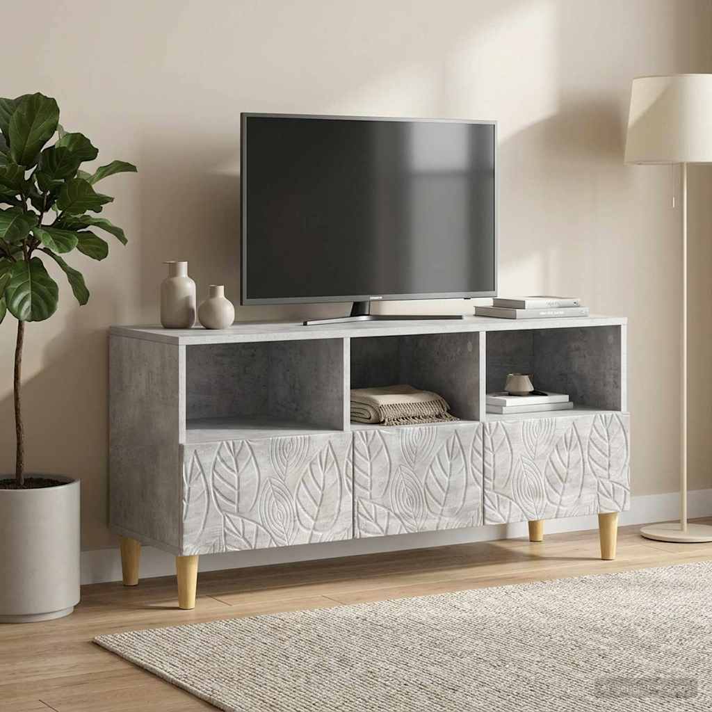TV-kaappi 102 x 34,5 x 50 cm Betoninharmaa Tekninen puu