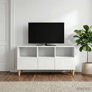TV omarica 102 x 34,5 x 50 cm Bela visok sijaj Inženirski les