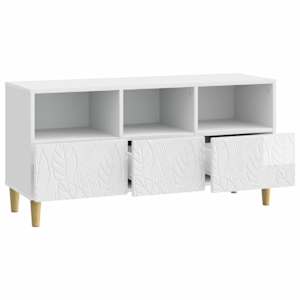 Televizní skříň 102 x 34,5 x 50 cm Bílá s vysokým leskem - obrázek 2
