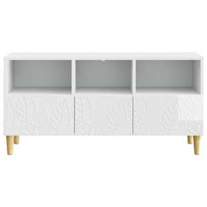 Televizní skříň 102 x 34,5 x 50 cm Bílá s vysokým leskem - obrázek 3